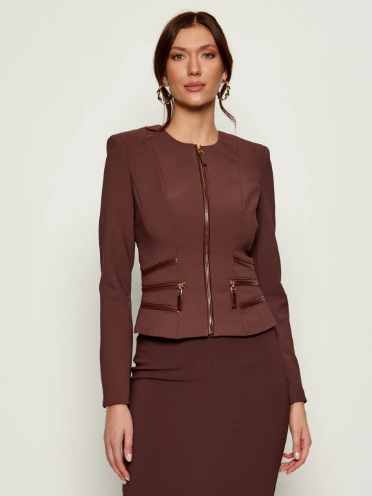 Zdjęcie produktu Elisabetta Franchi Żakiet | Slim Fit brązowy