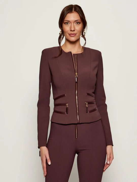 Zdjęcie produktu Elisabetta Franchi Żakiet | Slim Fit bordowy