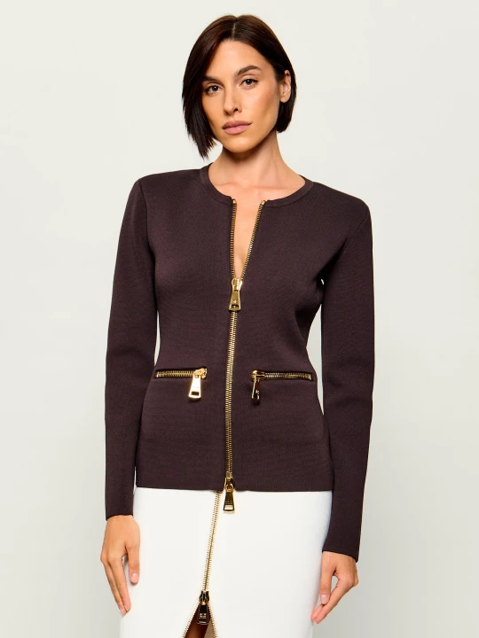 Zdjęcie produktu Elisabetta Franchi Żakiet | Slim Fit brązowy