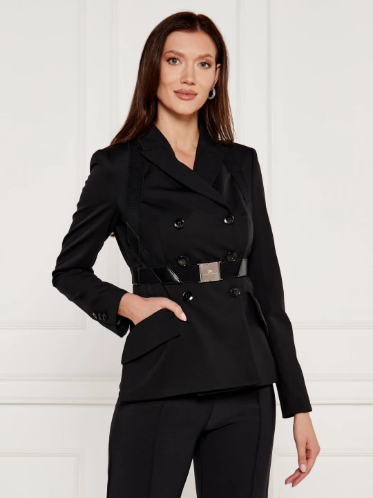 Zdjęcie produktu Elisabetta Franchi Żakiet | Slim Fit | z dodatkiem wełny czarny