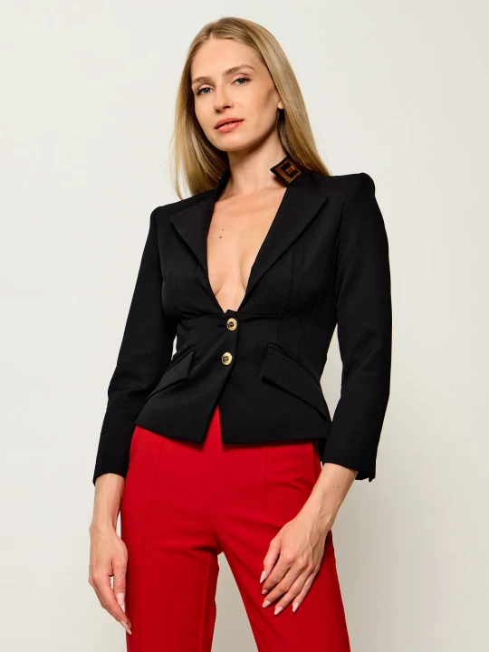 Zdjęcie produktu Elisabetta Franchi Żakiet | Slim Fit | z dodatkiem wełny czarny
