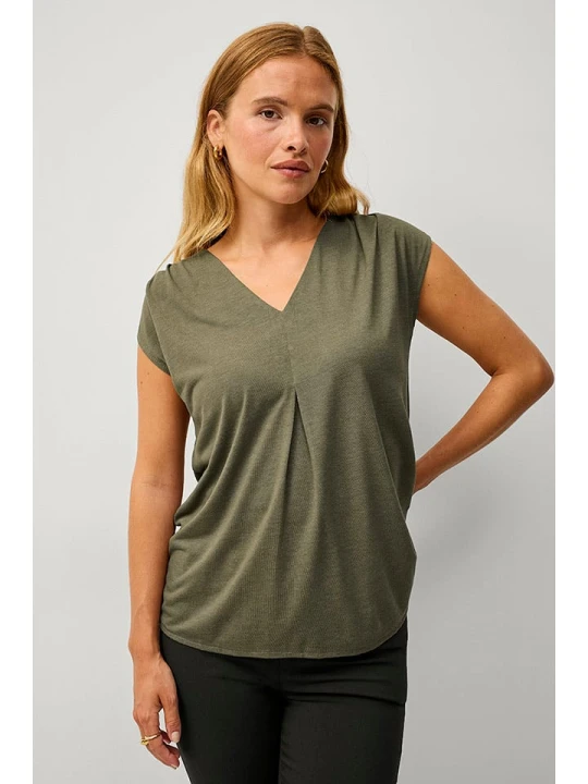 Zdjęcie produktu ellos Koszulka "Tandy" w kolorze khaki rozmiar: 38/40