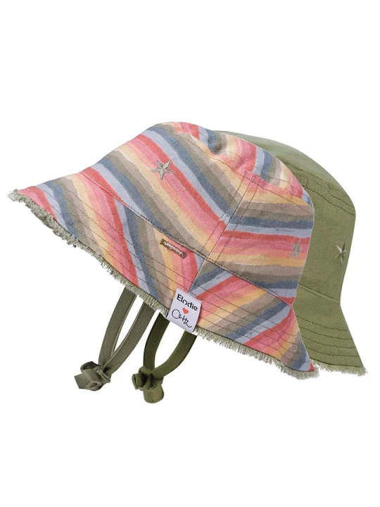 Zdjęcie produktu Elodie Details Kapelusz dwustronny "Rainbow Trails" w kolorze khaki rozmiar: 50-53 cm