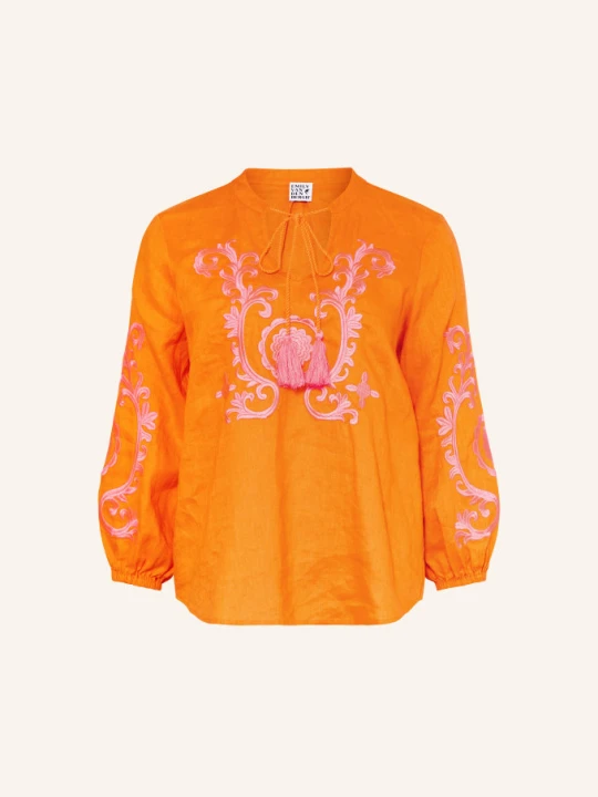 Zdjęcie produktu Emily Van Den Bergh Bluzka Z Lnu Z Rękawem 3/4 orange
