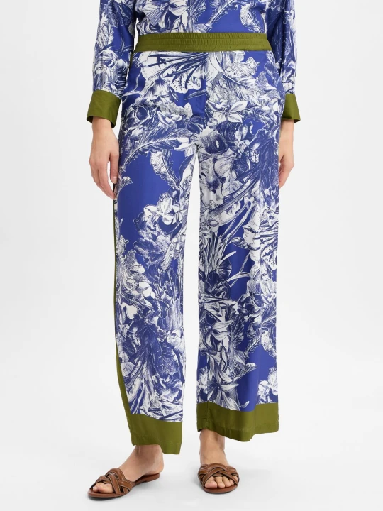 Zdjęcie produktu Emily van den Bergh Spodnie typu culottes Kobiety wiskoza niebieski|zielony