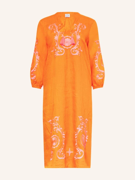 Zdjęcie produktu Emily Van Den Bergh Sukienka Lniana Z Rękawami 3 / 4 orange