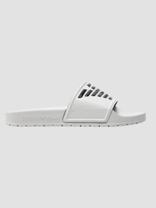 Zdjęcie produktu EMPORIO ARMANI Białe klapki Mules PVC logo, Rozmiar 40