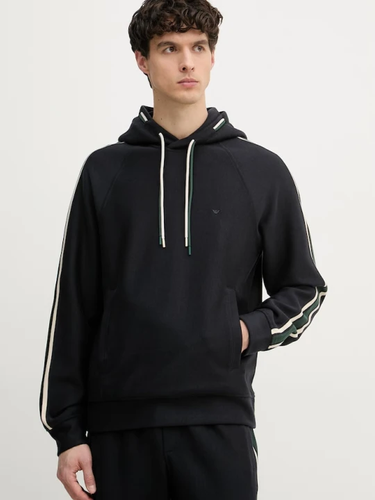 Zdjęcie produktu Emporio Armani bluza z kapturem męska z bawełną granatowy