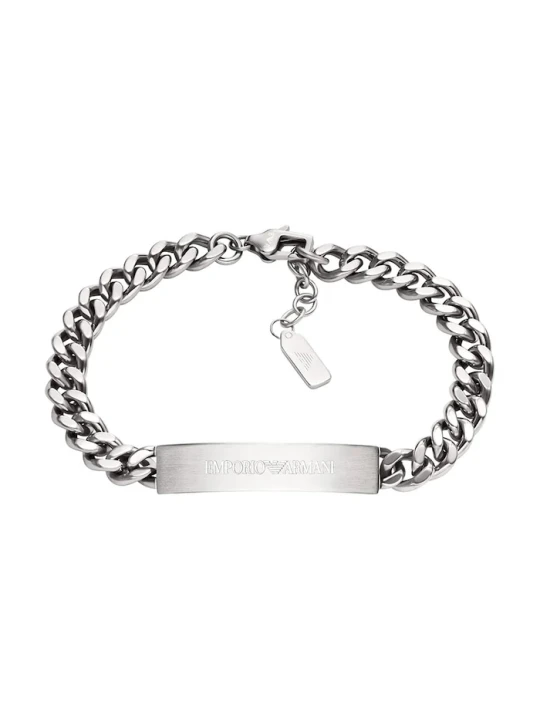 Zdjęcie produktu Emporio Armani bransoletka męska ze stali nierdzewnej Eagle Logo srebrny