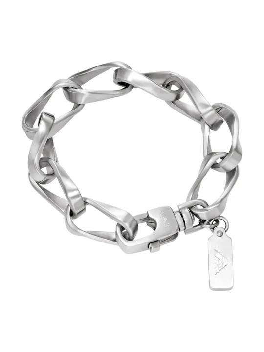 Zdjęcie produktu Emporio Armani bransoletka męska ze stali nierdzewnej Eagle Logo srebrny