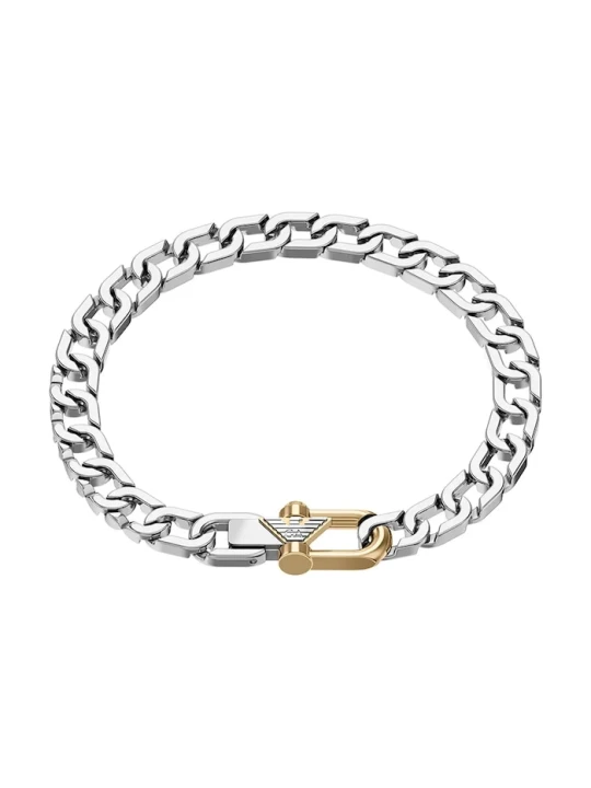 Zdjęcie produktu Emporio Armani bransoletka męska ze stali nierdzewnej Eagle Logo srebrny