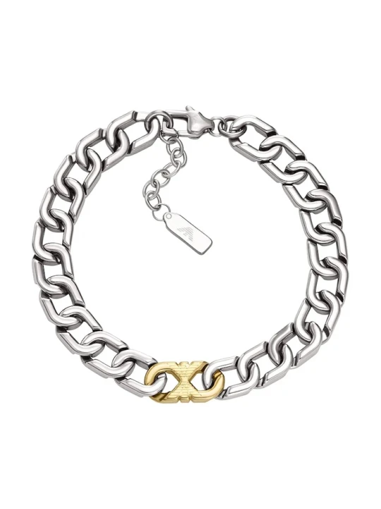 Zdjęcie produktu Emporio Armani bransoletka męska ze stali szlachetnej Eagle Logo srebrny
