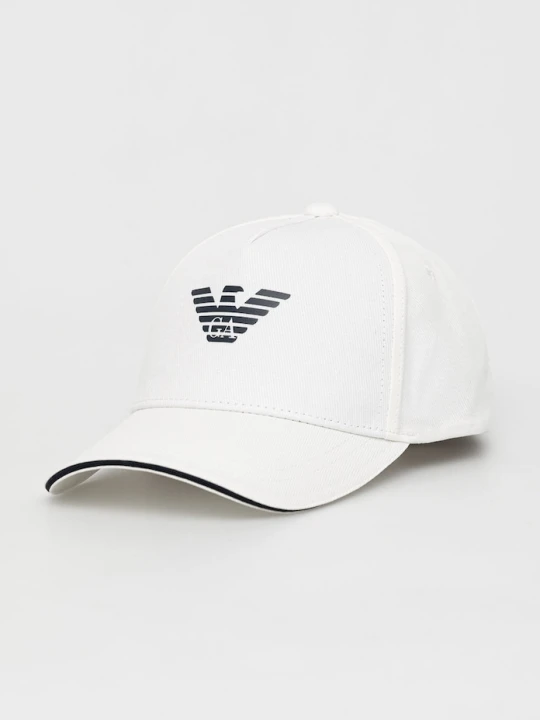 Zdjęcie produktu Emporio Armani Czapka bawełniana biały