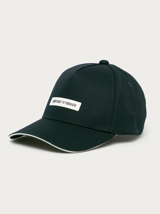 Zdjęcie produktu Emporio Armani czapka z daszkiem bawełniana granatowy