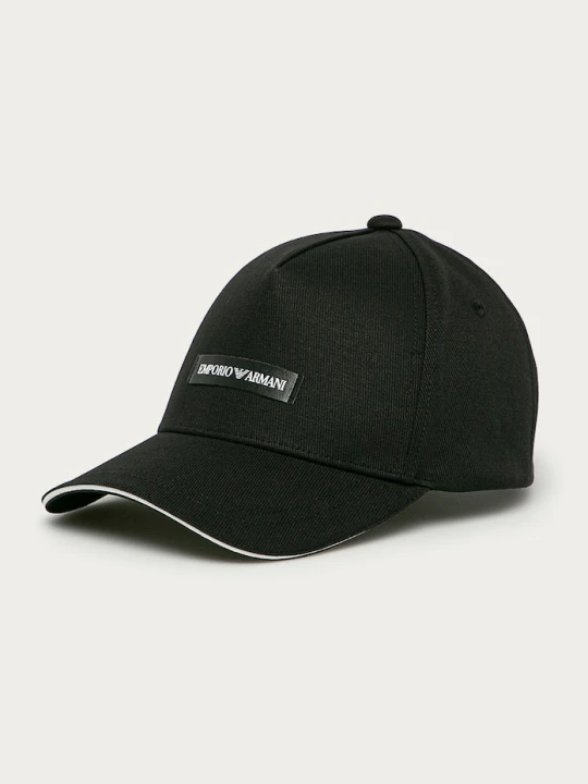 Zdjęcie produktu Emporio Armani czapka z daszkiem bawełniana czarny