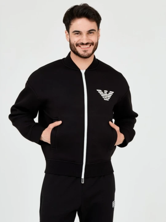 Zdjęcie produktu EMPORIO ARMANI Czarna neoprenowa bluza męska, Rozmiar M