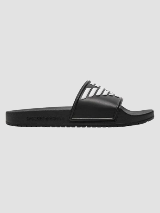 Zdjęcie produktu EMPORIO ARMANI Czarne klapki Mules PVC logo, Rozmiar 38