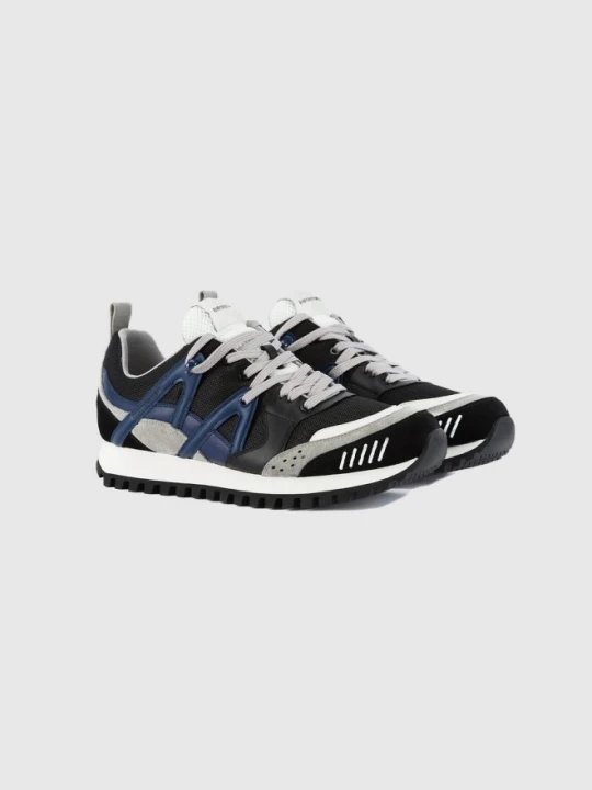 Zdjęcie produktu EMPORIO ARMANI Czarne sneakersy męskie z niebieskimi elementami, Rozmiar 45