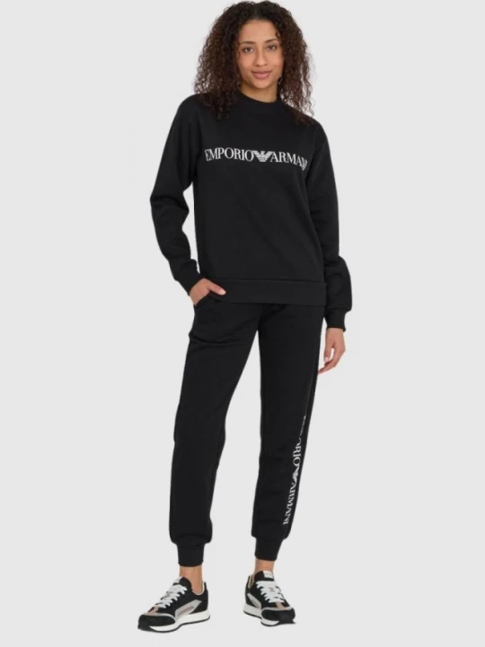 Zdjęcie produktu EMPORIO ARMANI Czarne dresy damskie z białymi logotypami, Rozmiar XS
