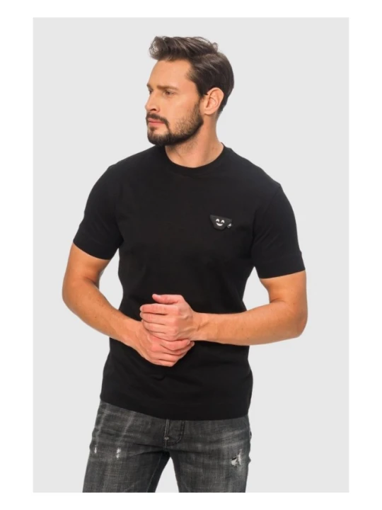 Zdjęcie produktu EMPORIO ARMANI Czarny t-shirt męski z wymienną aplikacją, Rozmiar S