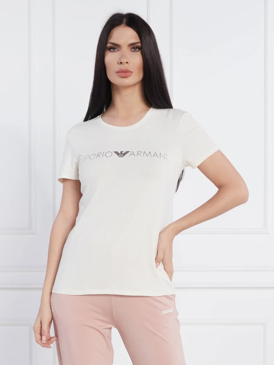 Zdjęcie produktu Emporio Armani Góra od piżamy | Regular Fit kremowy