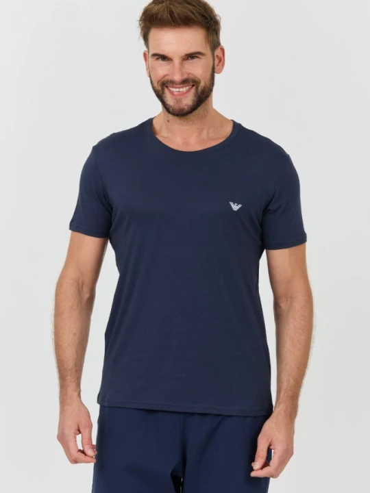 Zdjęcie produktu EMPORIO ARMANI Granatowy męski t-shirt basique, Rozmiar L Niebieski