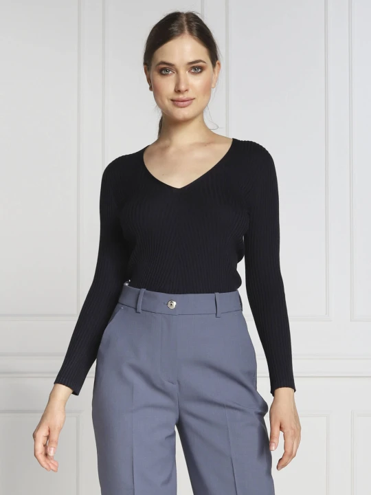 Zdjęcie produktu Emporio Armani Jedwabny sweter | z dodatkiem kaszmiru granatowy