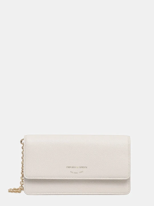 Zdjęcie produktu Emporio Armani kopertówka skórzana beżowy