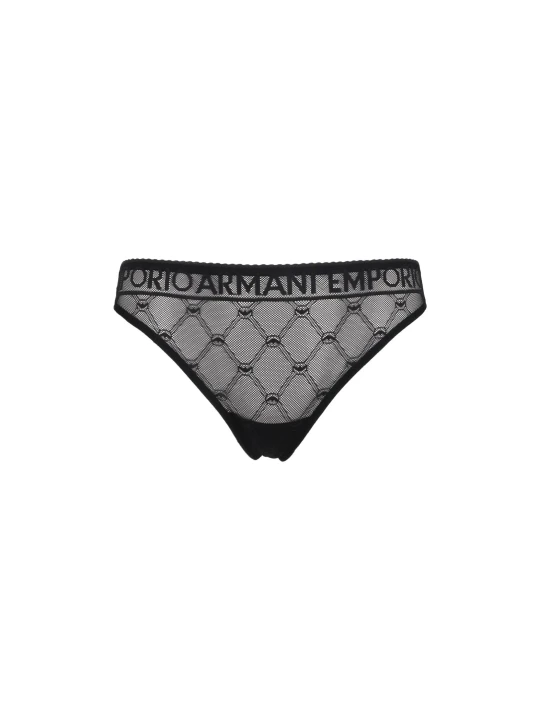 Zdjęcie produktu Emporio Armani Koronkowe hipstery czarny
