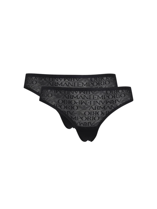 Zdjęcie produktu Emporio Armani Koronkowe stringi 2-pack czarny