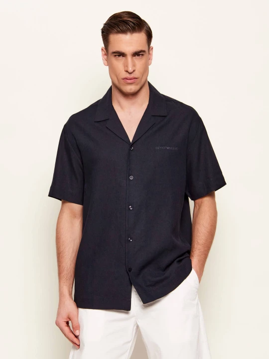 Zdjęcie produktu Emporio Armani Koszula | Relaxed fit | z dodatkiem lnu granatowy