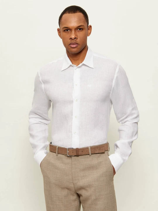 Zdjęcie produktu Emporio Armani Lniana koszula | Regular Fit biały