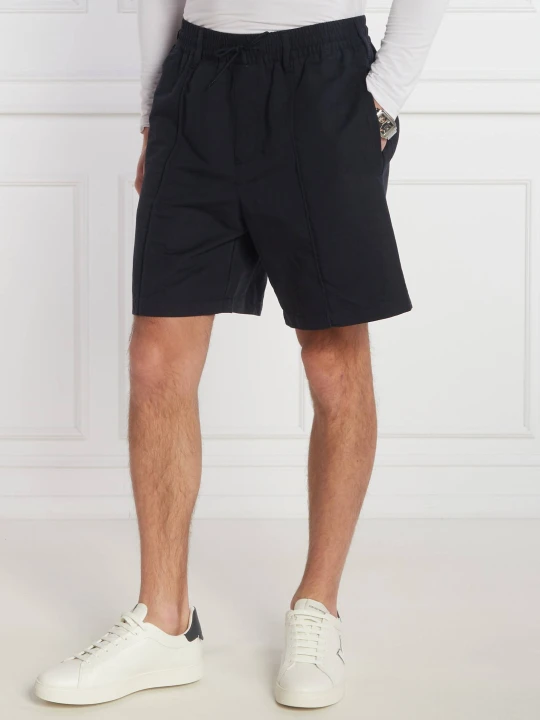 Zdjęcie produktu Emporio Armani Lniane szorty chino | Regular Fit granatowy