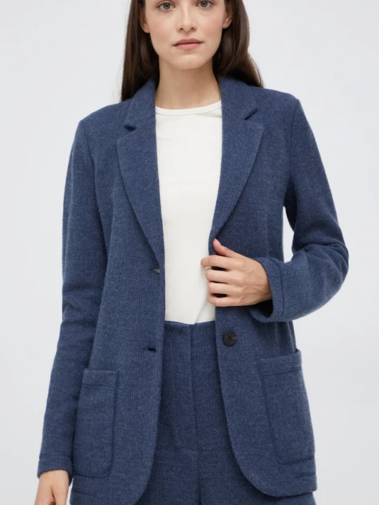 Zdjęcie produktu Emporio Armani marynarka z domieszką wełny granatowy