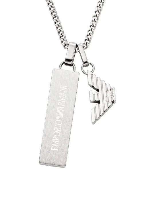 Zdjęcie produktu Emporio Armani naszyjnik z zawieszką męski ze stali szlachetnej Eagle Logo srebrny
