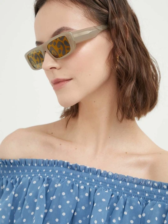 Zdjęcie produktu Emporio Armani okulary przeciwsłoneczne beżowy