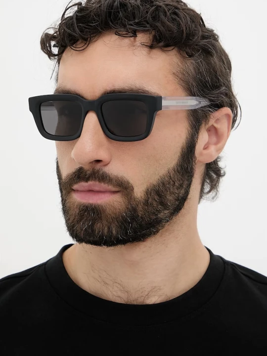 Zdjęcie produktu Emporio Armani okulary przeciwsłoneczne kwadratowe męskie czarny