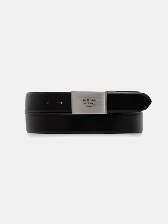 Zdjęcie produktu Emporio Armani pasek dwustronny męski skórzany czarny