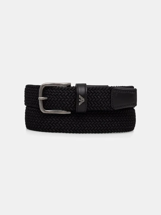 Zdjęcie produktu Emporio Armani pasek pleciony męski czarny