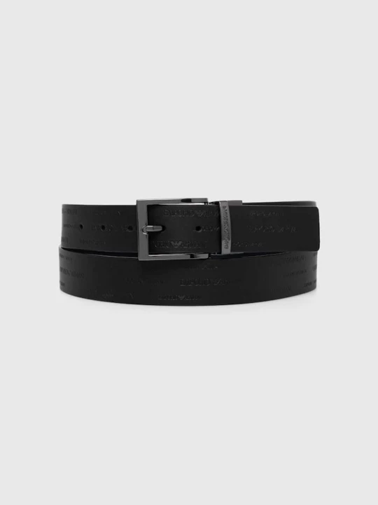Zdjęcie produktu Emporio Armani pasek skórzany dwustronny czarny