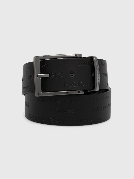 Zdjęcie produktu Emporio Armani pasek skórzany dwustronny czarny