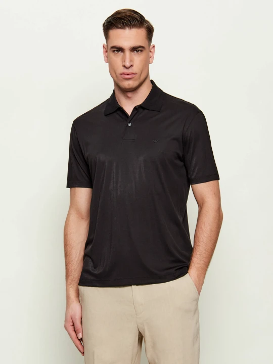 Zdjęcie produktu Emporio Armani Polo | Slim Fit | z dodatkiem jedwabiu czarny