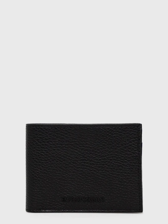 Zdjęcie produktu Emporio Armani portfel i etui na karty skórzane czarny