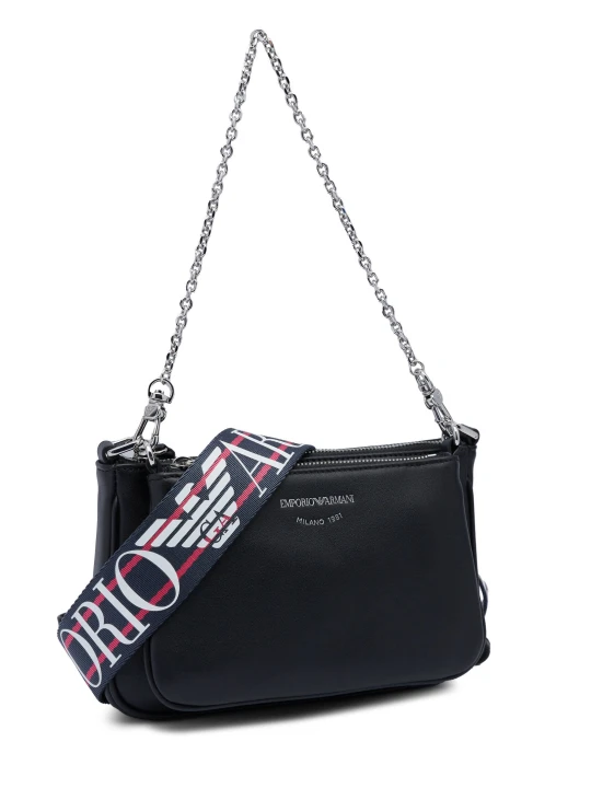 Zdjęcie produktu Emporio Armani Skórzana torebka na ramię + saszetka czarny