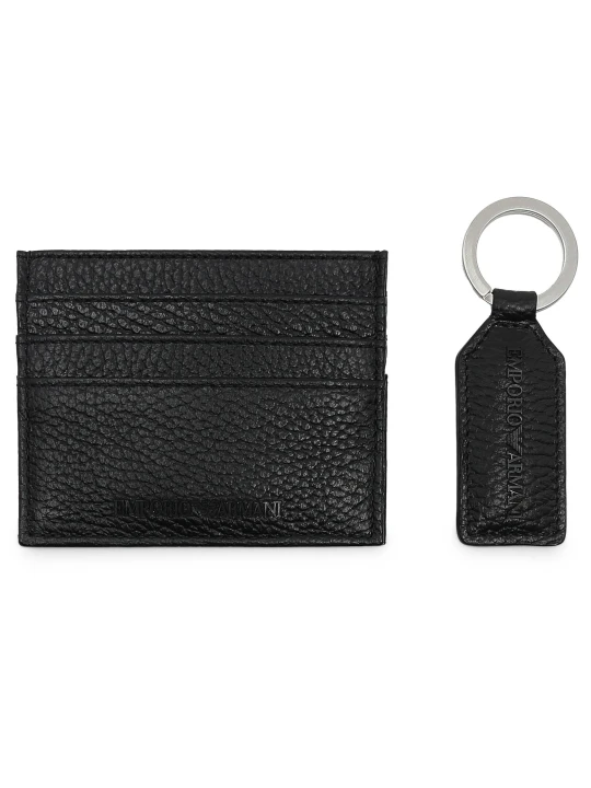 Zdjęcie produktu Emporio Armani Skórzane etui na karty GIFT SET czarny