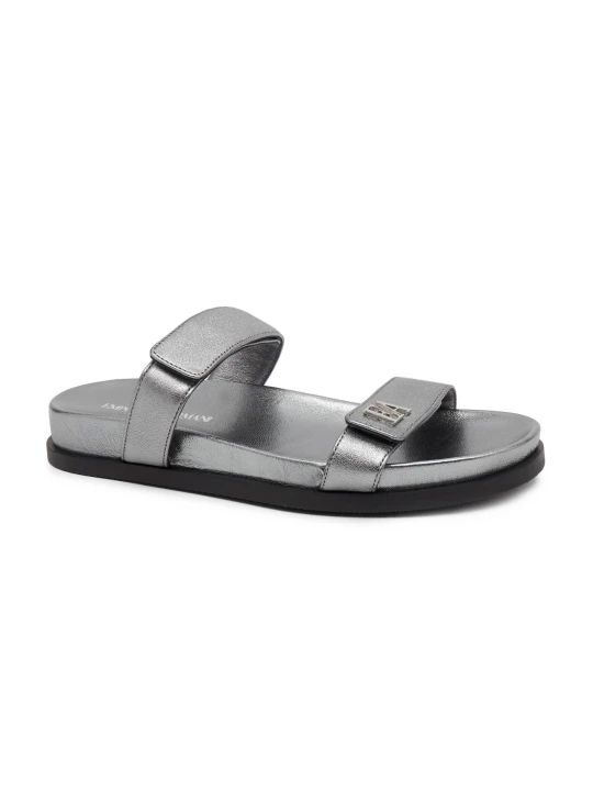 Zdjęcie produktu Emporio Armani Skórzane klapki srebrny