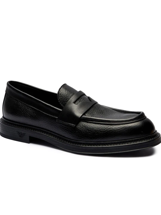 Zdjęcie produktu Emporio Armani Skórzane loafersy czarny