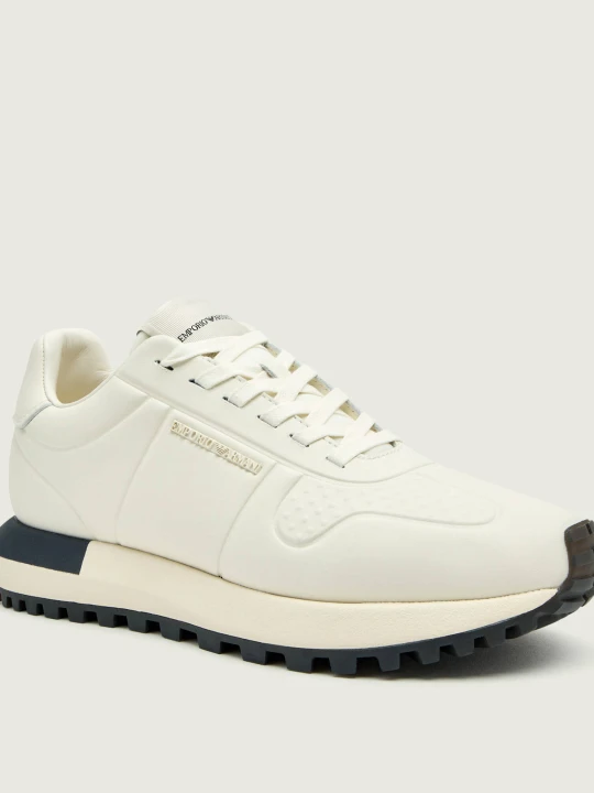 Zdjęcie produktu Emporio Armani Skórzane sneakersy ecru