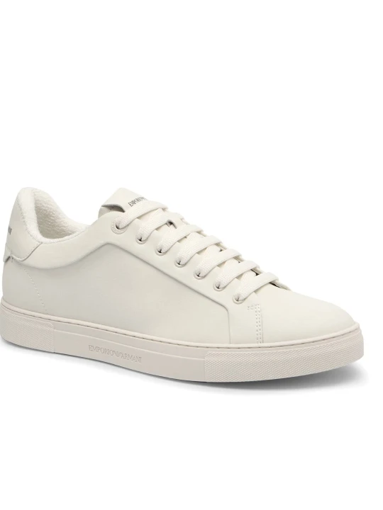 Zdjęcie produktu Emporio Armani Skórzane sneakersy ecru