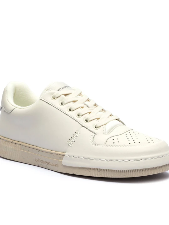 Zdjęcie produktu Emporio Armani Skórzane sneakersy ecru